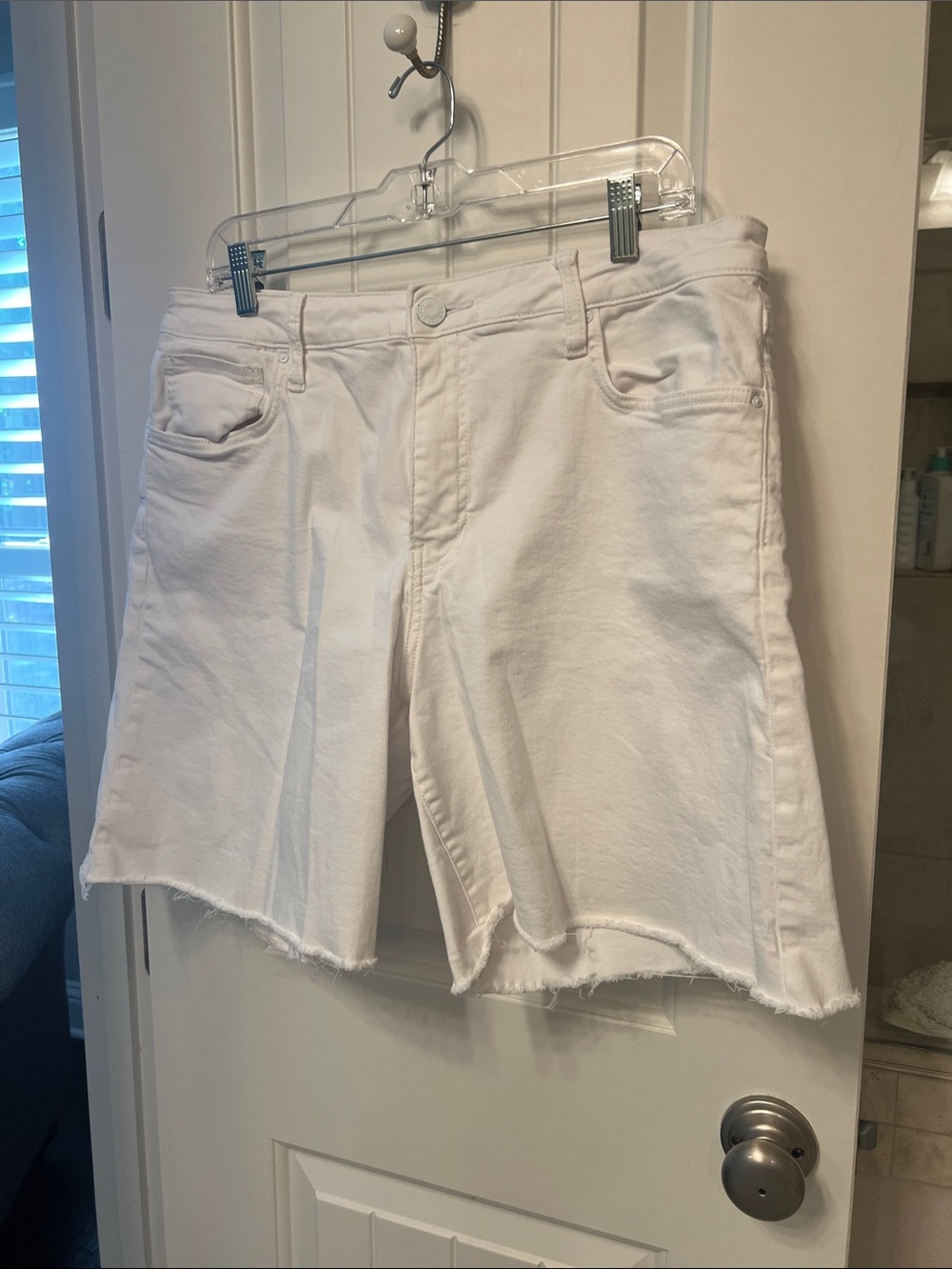 Kut from the Kloth White Frayed Hem Women's Denim Shorts